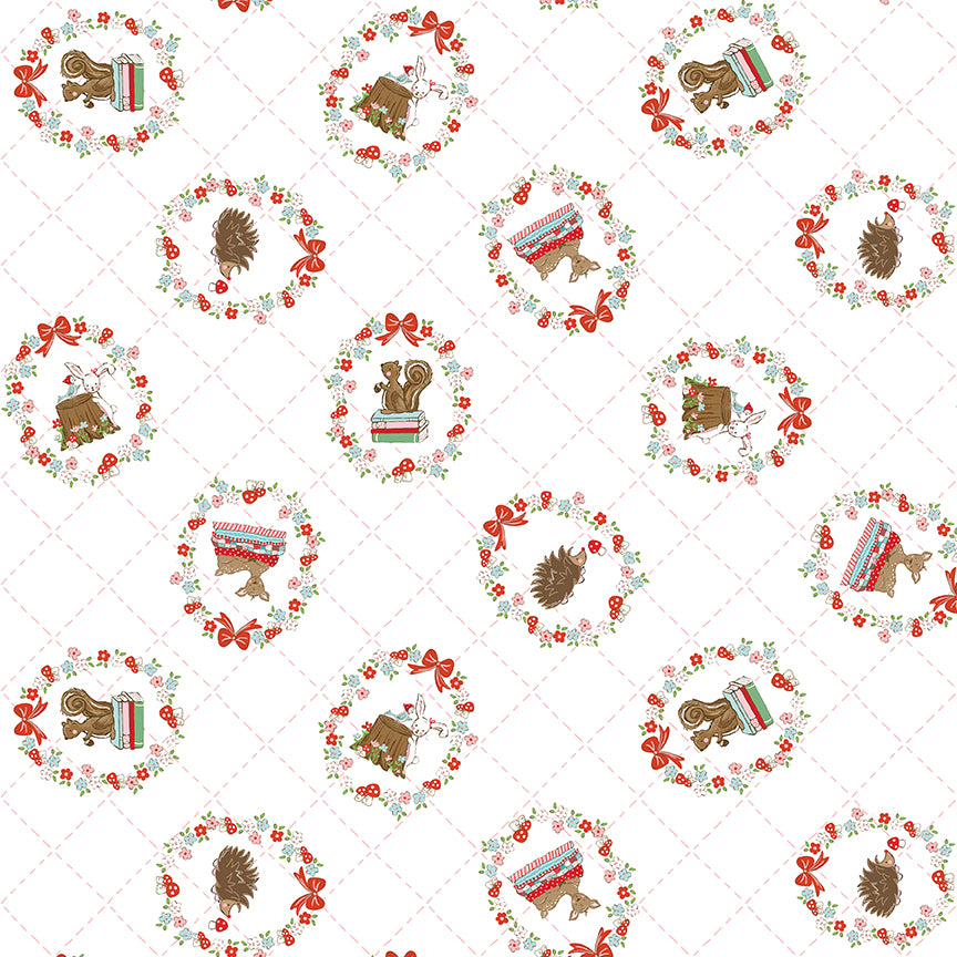 Whimsical Woodland -Curated WHITE 10 Pc Bundle (9 Fat Qtrs & 1 Pc of 1/2 Yard Cheater)-Riley Blake Designs-CFQ-WW-White