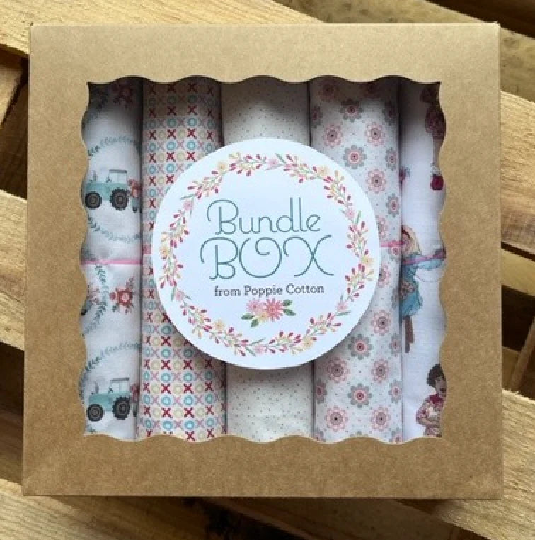 1 Yard Bundle Box-White-Poppie Cotton-1YDBB07