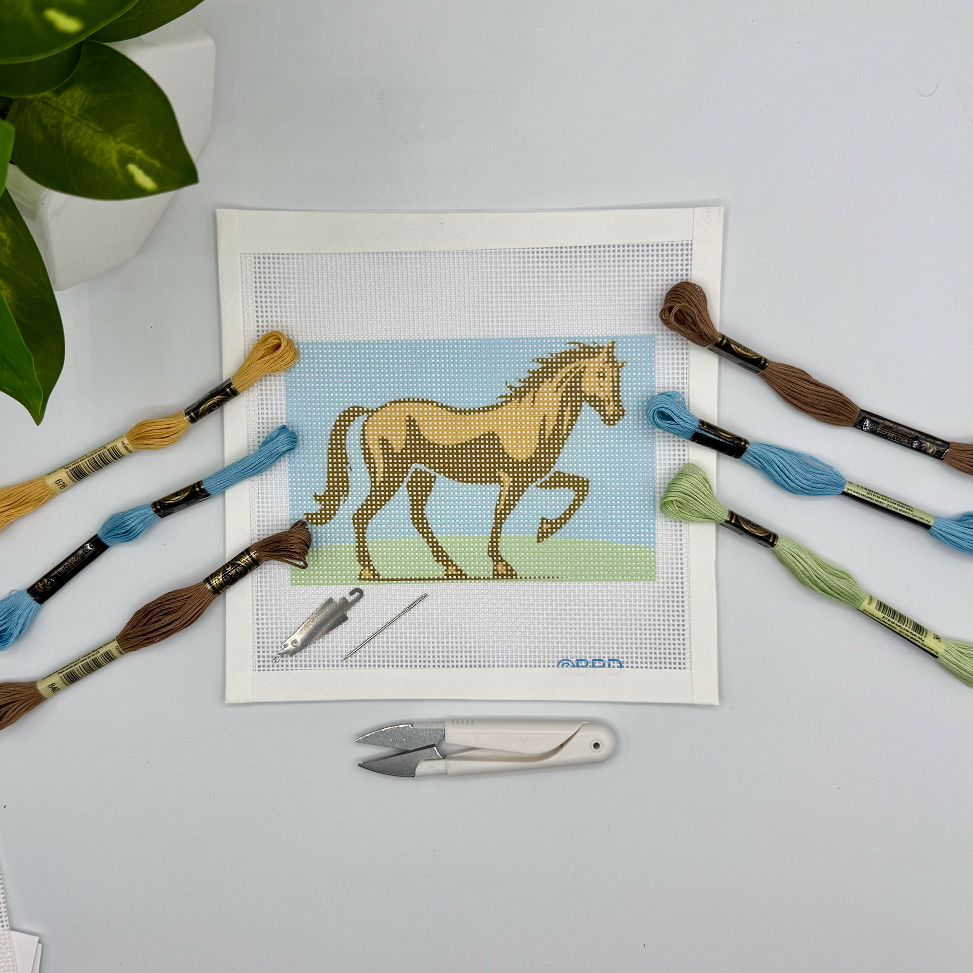 Horse Needlepoint Kit -Blue Poppy Designs-NP64-EQU-004