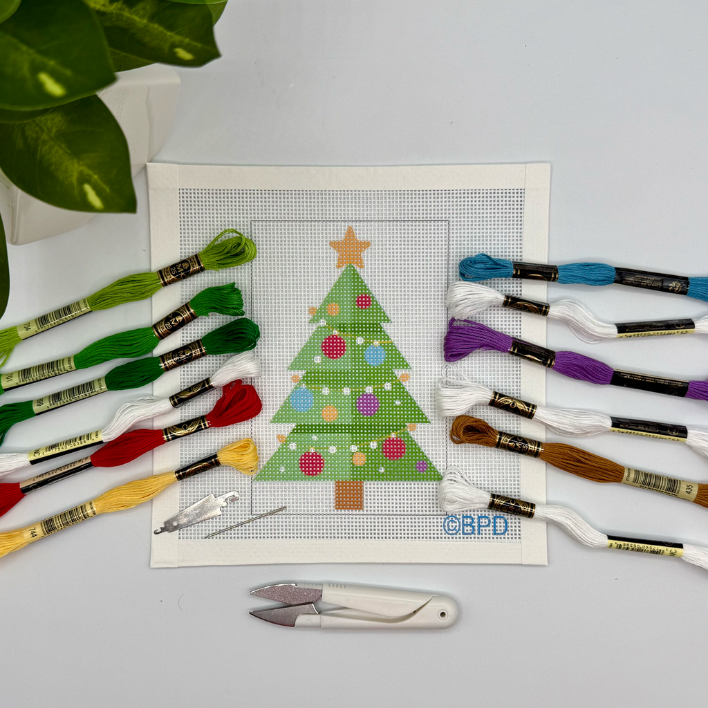 Christmas Tree Needlepoint Kit -Blue Poppy Designs-NP64-HOL-005