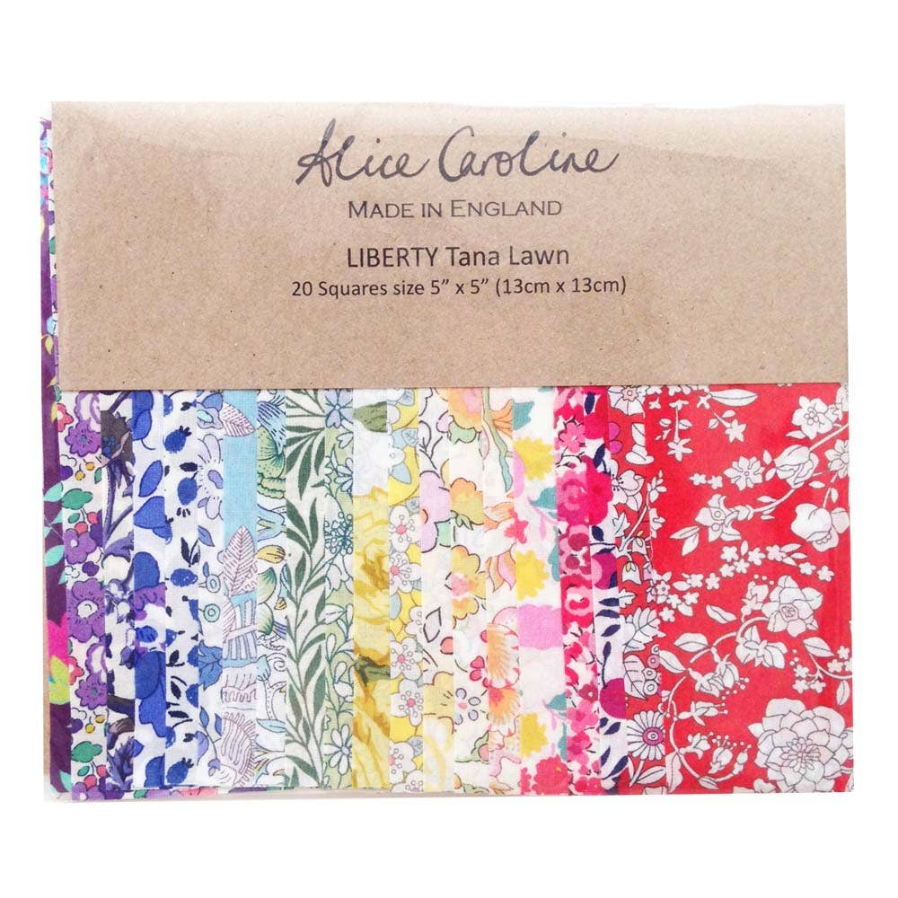 Liberty Tana Lawn-5" Charm Squares-20 Pcs Mixed Colors-Alice Caroline-Liberty PC106
