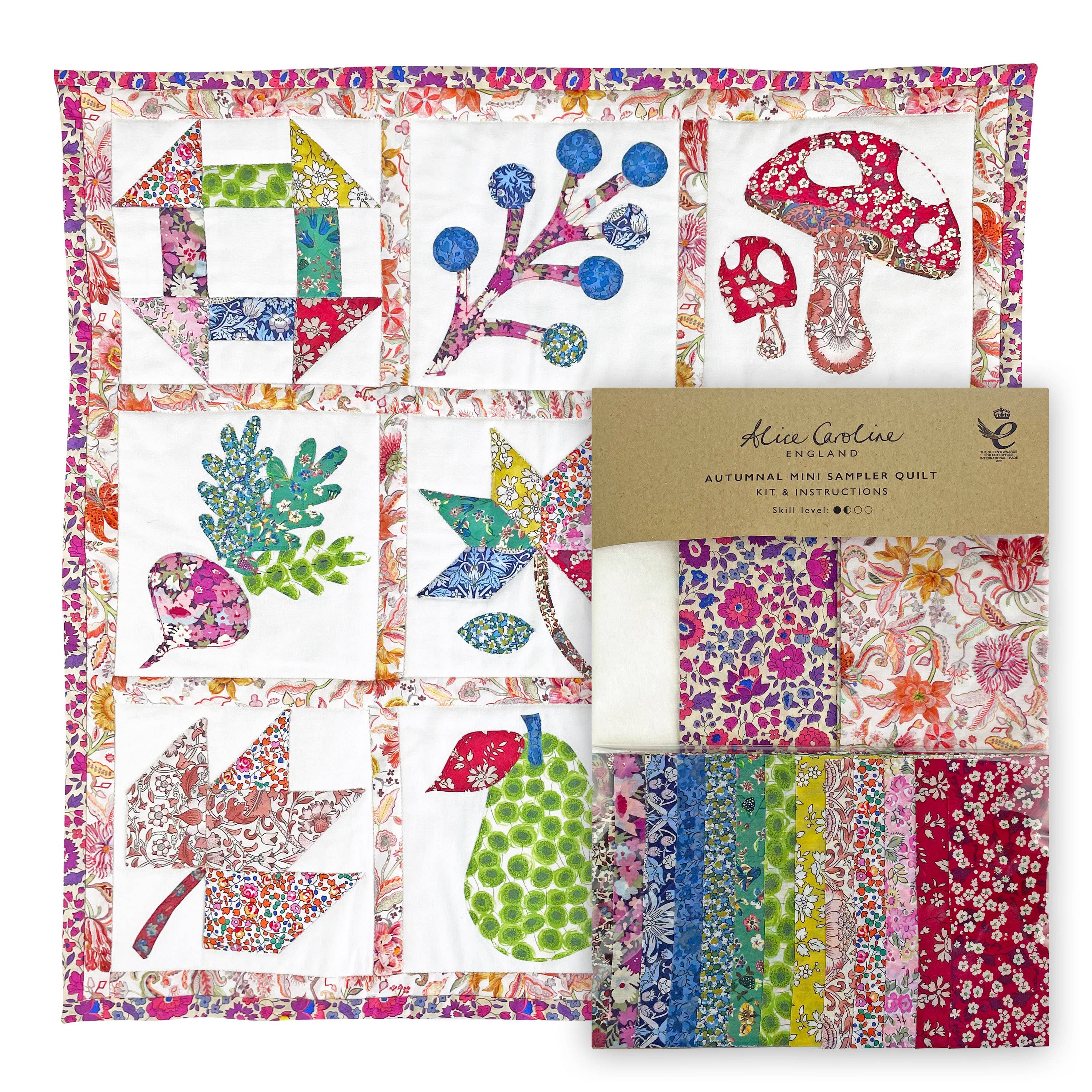 Liberty Tana Lawn® Fabric Autumnal Mini Sampler Quilt Kit-Alice Caroline-Liberty Mini 201