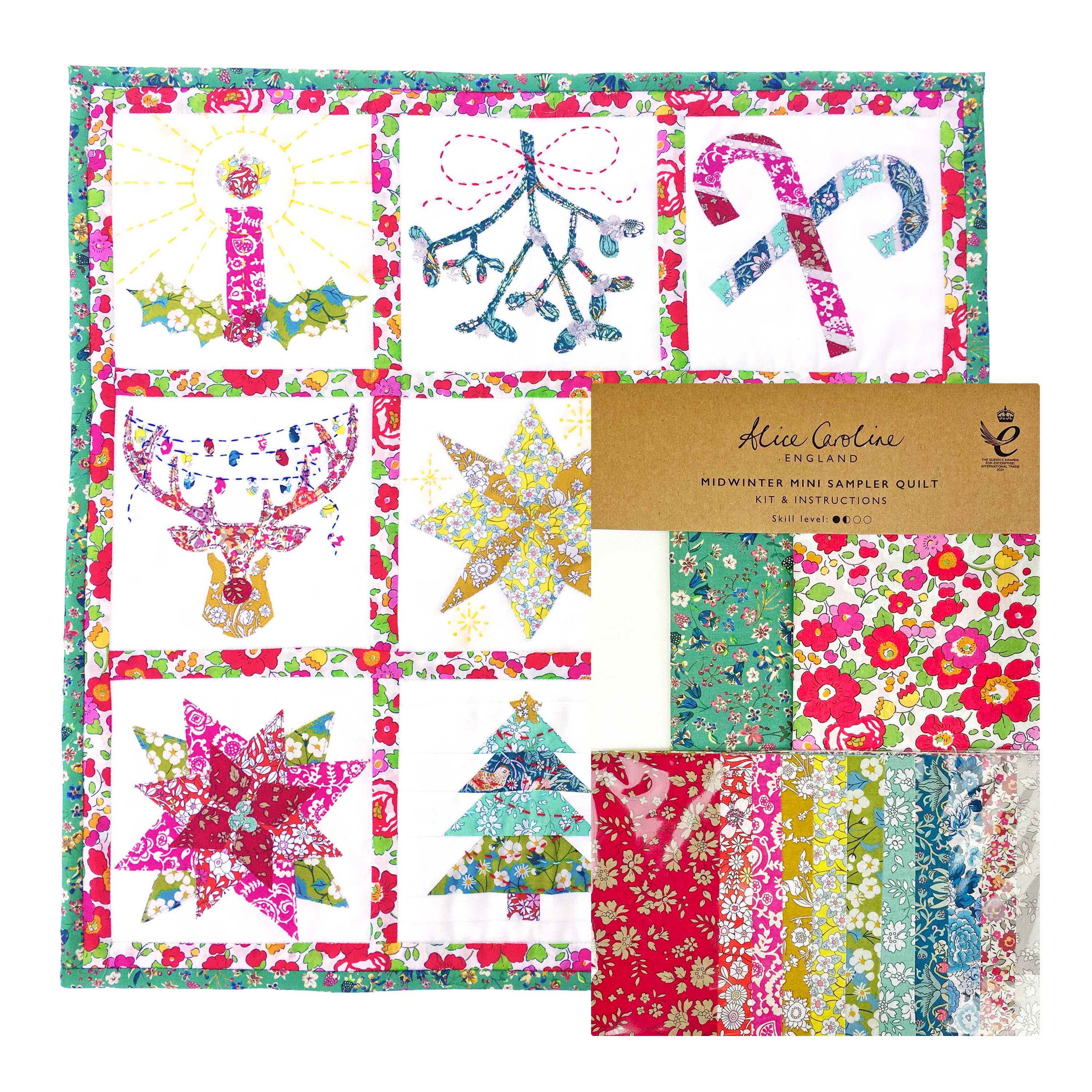 Liberty Tana Lawn® Fabric Midwinter Mini Sampler Quilt Kit-Alice Caroline-Liberty Mini 202