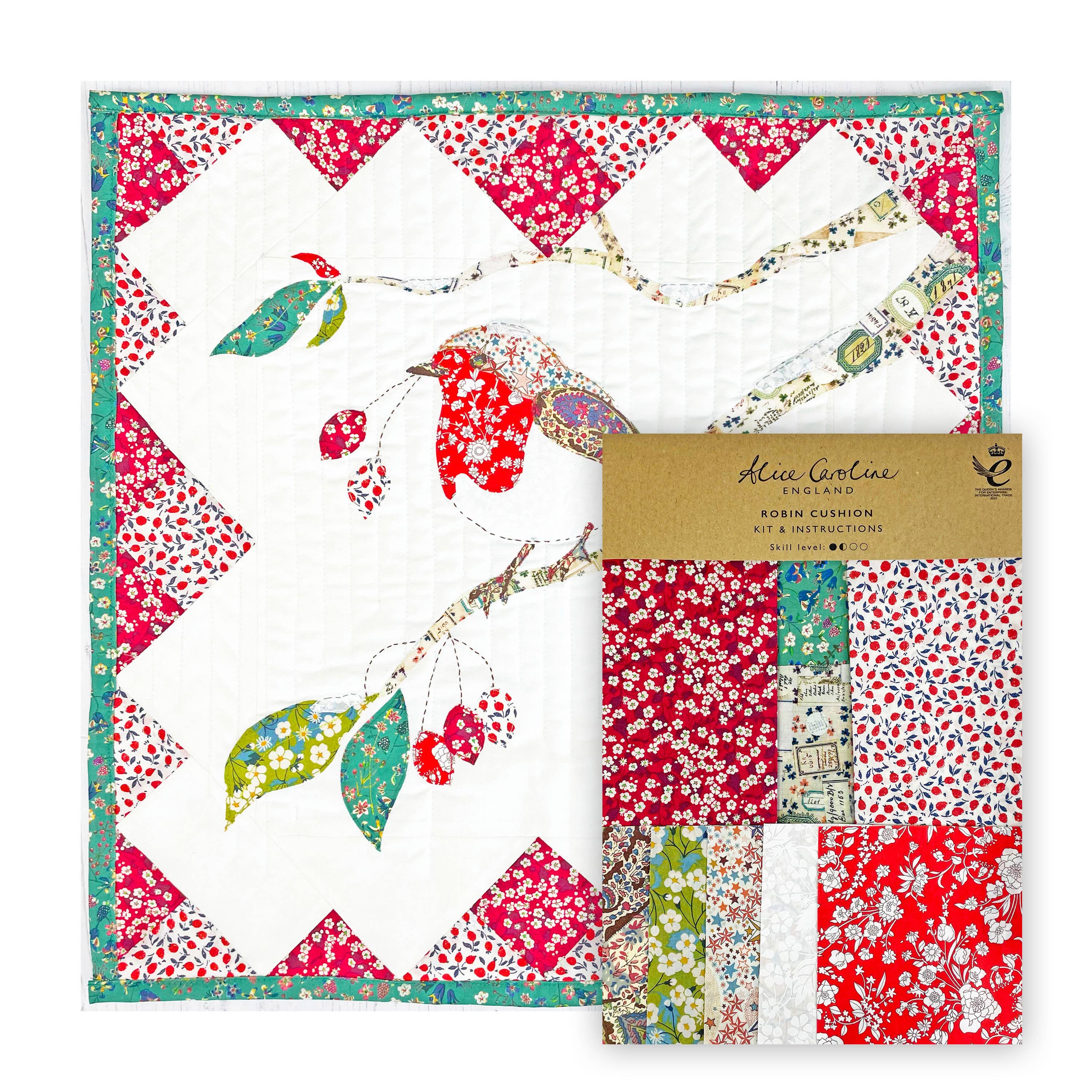 Liberty Tana Lawn® Fabric Robin Cushion Kit-Alice Caroline-Christmas-Liberty 204