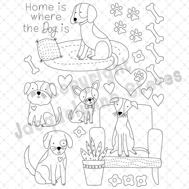 Stick & Stitch Embroidery Sheet-Home is where the Dog is-The Art of Home-SS-007